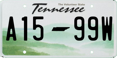 TN license plate A1599W