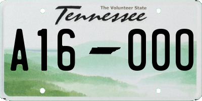 TN license plate A1600O