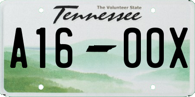 TN license plate A1600X