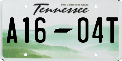 TN license plate A1604T