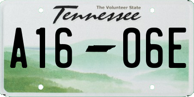 TN license plate A1606E