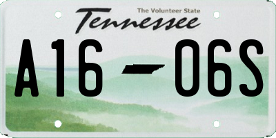 TN license plate A1606S