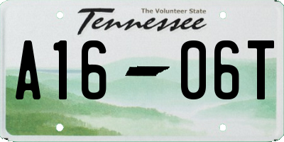 TN license plate A1606T
