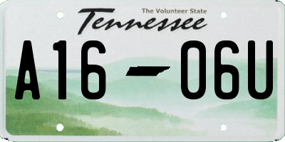 TN license plate A1606U