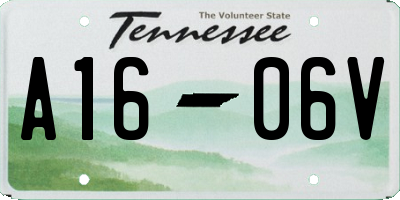 TN license plate A1606V
