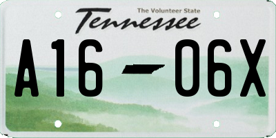 TN license plate A1606X