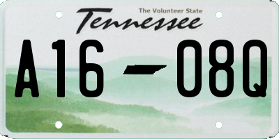 TN license plate A1608Q