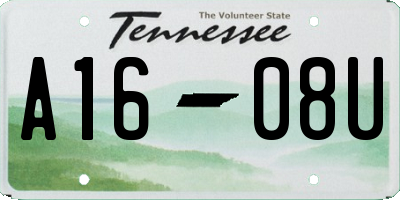 TN license plate A1608U