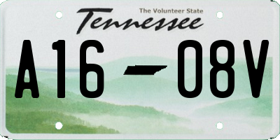 TN license plate A1608V