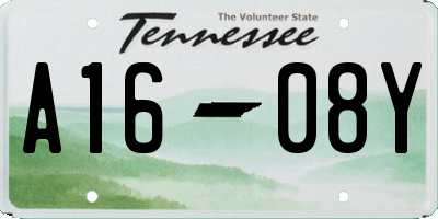 TN license plate A1608Y