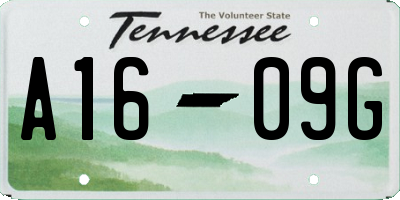 TN license plate A1609G