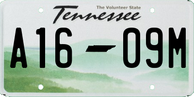TN license plate A1609M