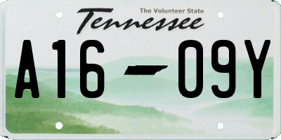 TN license plate A1609Y