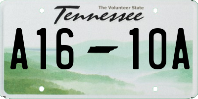 TN license plate A1610A