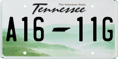TN license plate A1611G