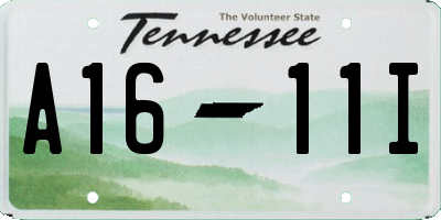 TN license plate A1611I