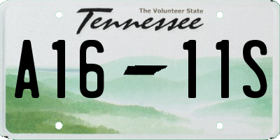 TN license plate A1611S
