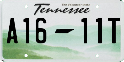 TN license plate A1611T