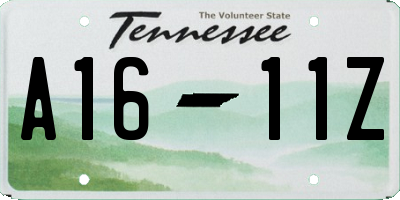 TN license plate A1611Z