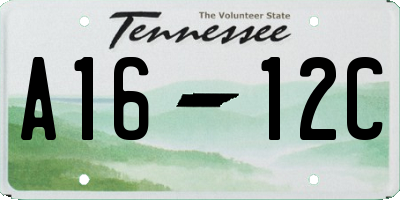 TN license plate A1612C
