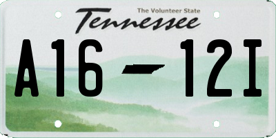 TN license plate A1612I