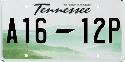TN license plate A1612P
