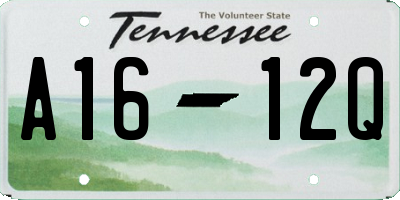 TN license plate A1612Q