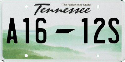 TN license plate A1612S