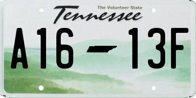 TN license plate A1613F