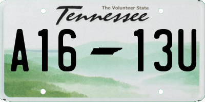 TN license plate A1613U