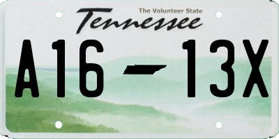 TN license plate A1613X