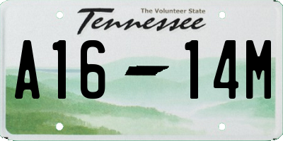TN license plate A1614M