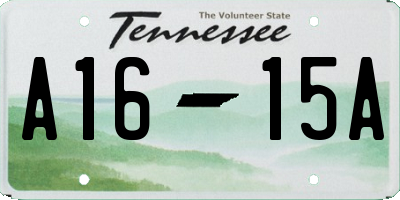 TN license plate A1615A