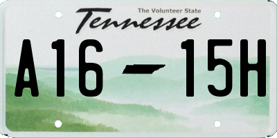 TN license plate A1615H
