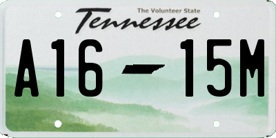 TN license plate A1615M