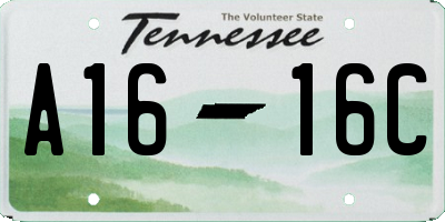 TN license plate A1616C