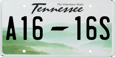 TN license plate A1616S