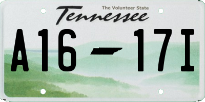 TN license plate A1617I