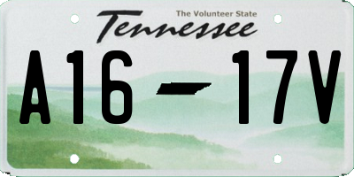 TN license plate A1617V