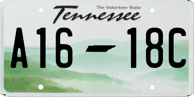 TN license plate A1618C