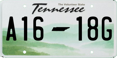 TN license plate A1618G