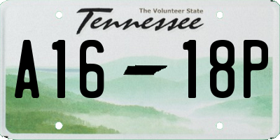 TN license plate A1618P