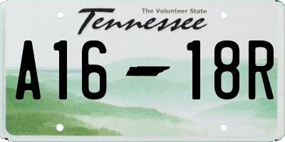 TN license plate A1618R