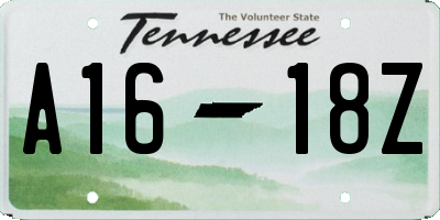 TN license plate A1618Z