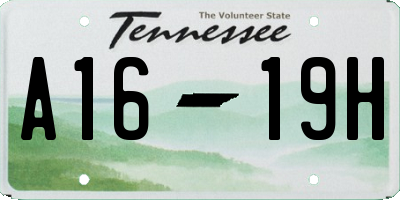 TN license plate A1619H