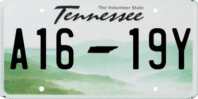 TN license plate A1619Y