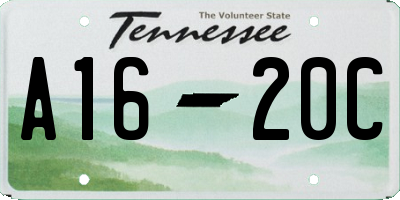 TN license plate A1620C