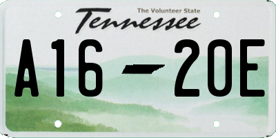 TN license plate A1620E
