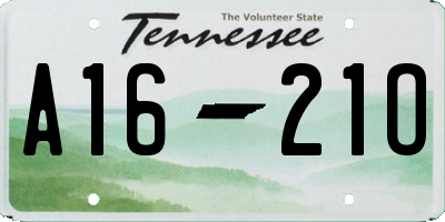 TN license plate A1621O