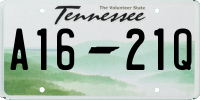 TN license plate A1621Q